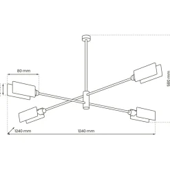 Sklep Kaja Poczwórna lampa sufitowa, z dużym gwintem MLP8679 z serii ASTRA | Kaja Oświetlen Discount