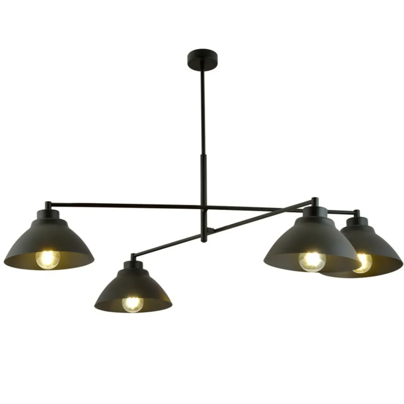 Sklep Kaja Poczwórna lampa wisząca z metalowymi kloszami 1211/4 z serii MAVERICK czarny Shop
