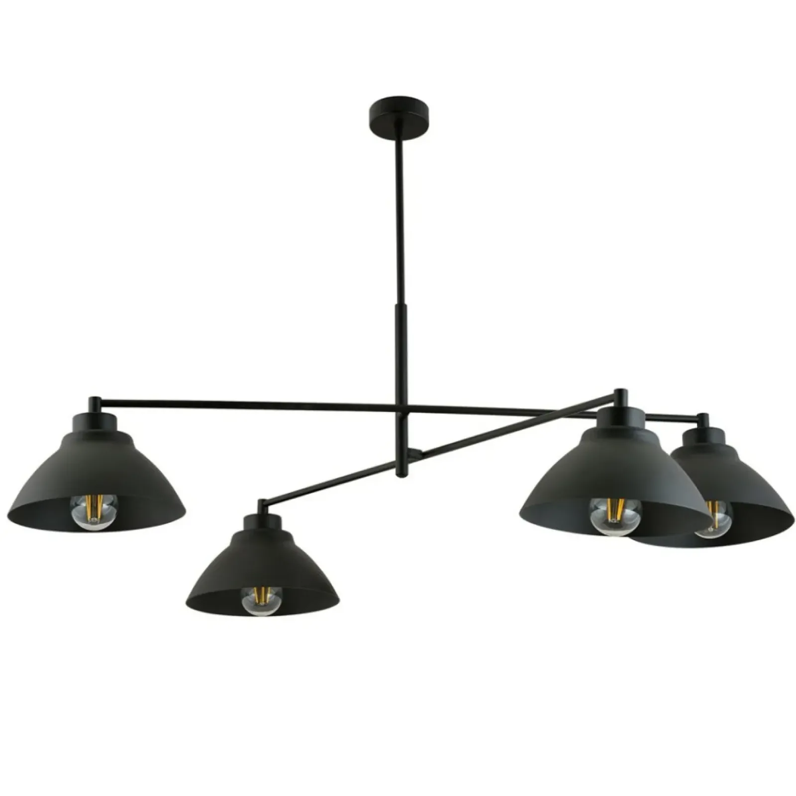Sklep Kaja Poczwórna lampa wisząca z metalowymi kloszami 1211/4 z serii MAVERICK czarny Shop