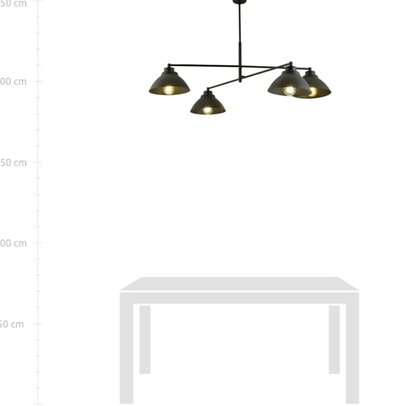 Sklep Kaja Poczwórna lampa wisząca z metalowymi kloszami 1211/4 z serii MAVERICK czarny Shop