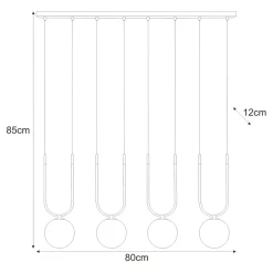 Sklep Kaja Poczwórna lampa wisząca ze złotymi dekoracjami K-5592 z serii ENZO Hot