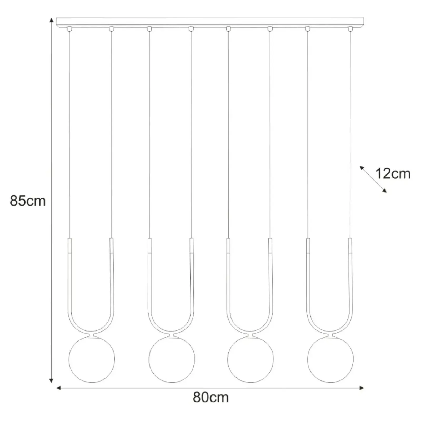 Sklep Kaja Poczwórna lampa wisząca ze złotymi dekoracjami K-5592 z serii ENZO Hot