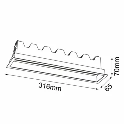 Sklep Kaja Podtynkowa listwa ze światłem LED 20W 3000K ANT 3050 A-GLARE | Kaja* Oprawy Podtynkowe|Lampy Led