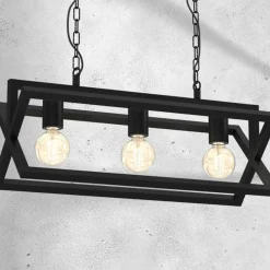 Sklep Kaja Podłużna, czarna lampa wisząca na trzy żarówki MLP8563 z serii ARNOLD | Kaja Ośw Clearance