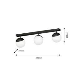 Sklep Kaja Podłużna lampa sufitowa z trzema kloszami MLP8857 z serii SFERA | Kaja Oświetlen Outlet