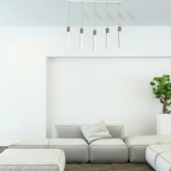 Sklep Kaja Podłużna lampa wisząca, pięć źródeł światła MLP7477 z serii SOLO SAWN | Kaja Ośw Discount