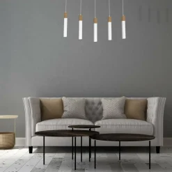 Sklep Kaja Podłużna lampa wisząca, pięć źródeł światła MLP7477 z serii SOLO SAWN | Kaja Ośw Discount