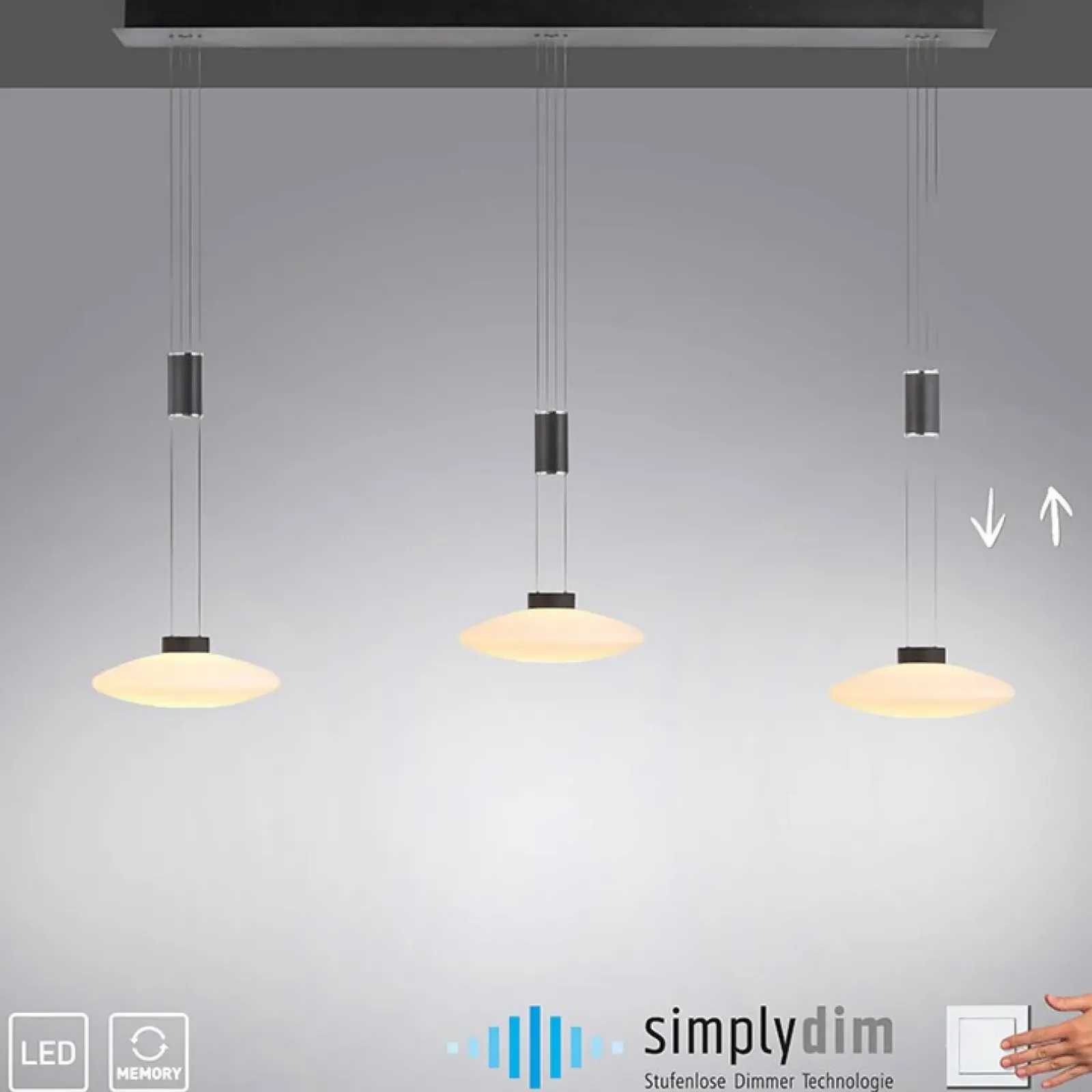 Sklep Kaja Podłużna listwa LED z trzema kloszami 2081-18 z serii LAUTADA | Kaja czarny Discount