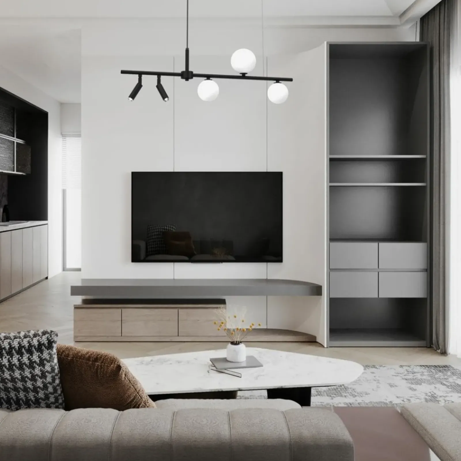 Sklep Kaja Podłużna, modernistyczna lampa wisząca MLP8408 z serii SIRIO | Kaja Oświetlenie Discount