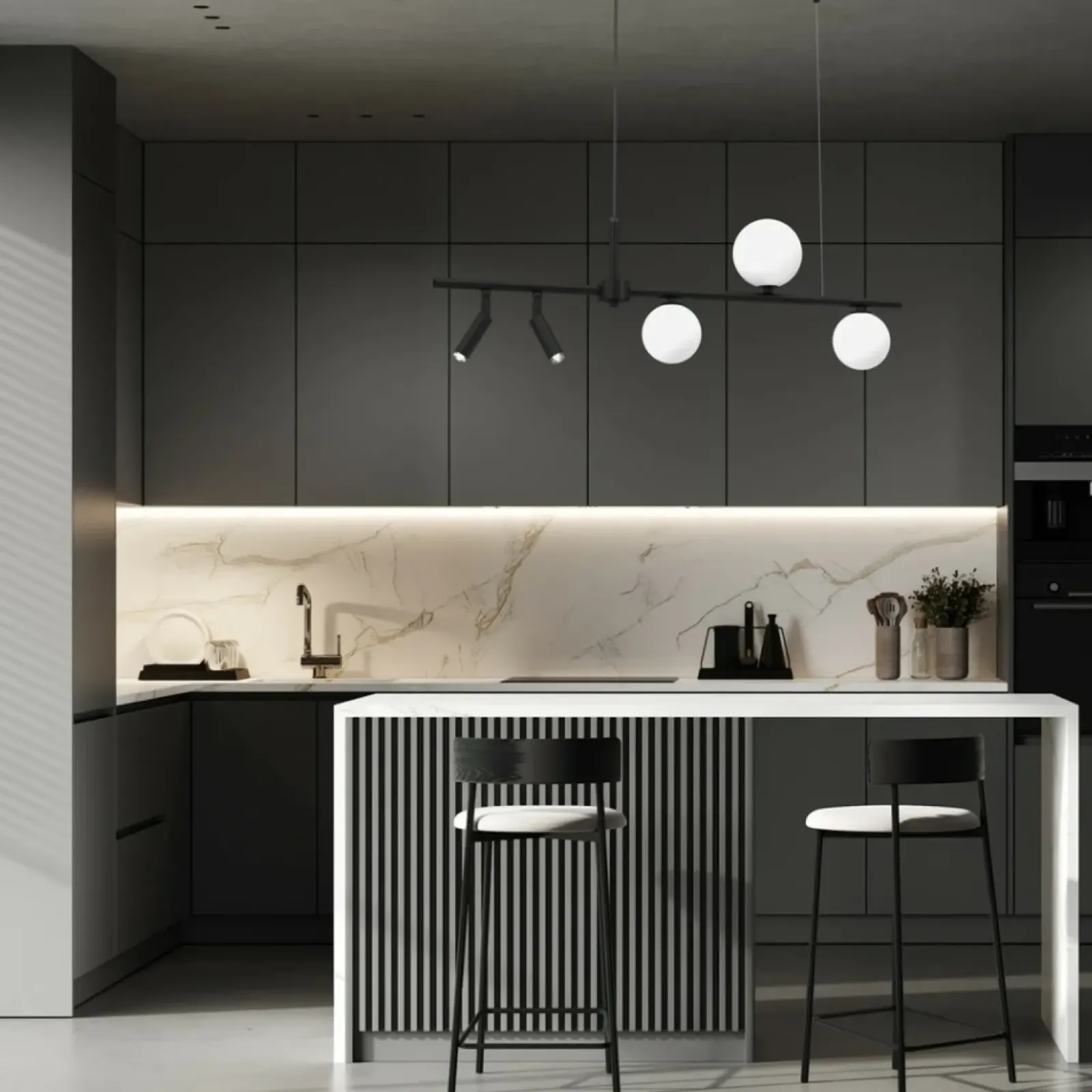 Sklep Kaja Podłużna, modernistyczna lampa wisząca MLP8408 z serii SIRIO | Kaja Oświetlenie Discount