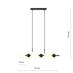 Sklep Kaja Podłużna, ozdobna lampa nad stół z 6 kloszami 1205/6 z serii RORY czarny Best Sale