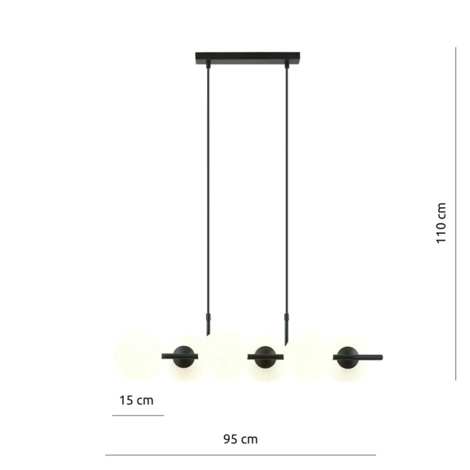 Sklep Kaja Podłużna, ozdobna lampa nad stół z 6 kloszami 1205/6 z serii RORY czarny Best Sale