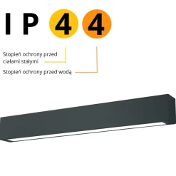 Sklep Kaja Podłużny, wąski plafon LED 63cm LP-7001/1C BK-63 18 CCT IBROS | Kaja* Plafony Nowoczesne|Lampy Led