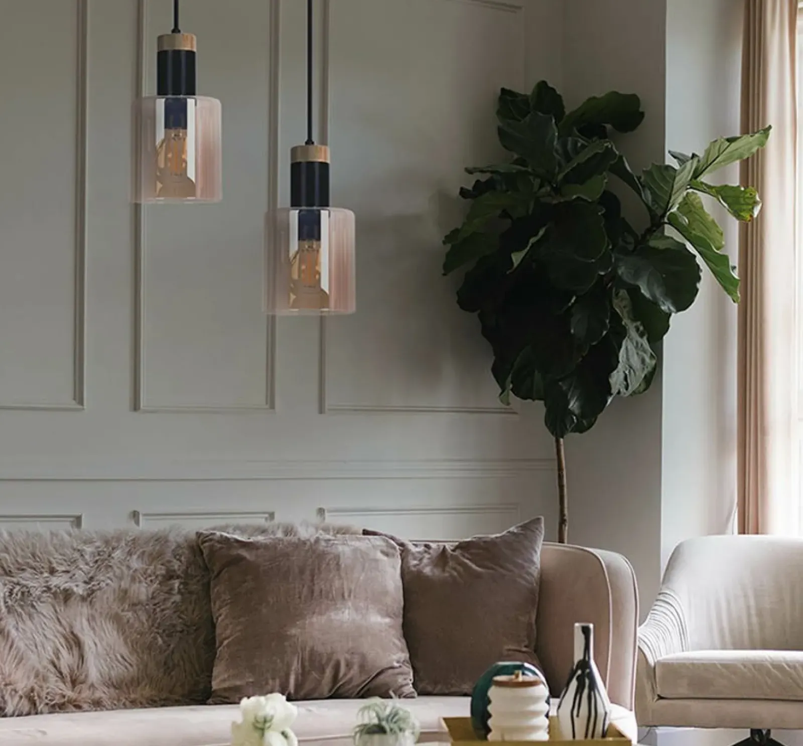 Sklep Kaja Podwójna, bursztynowa lampa wisząca na listwieK-5256 z serii ALTO New