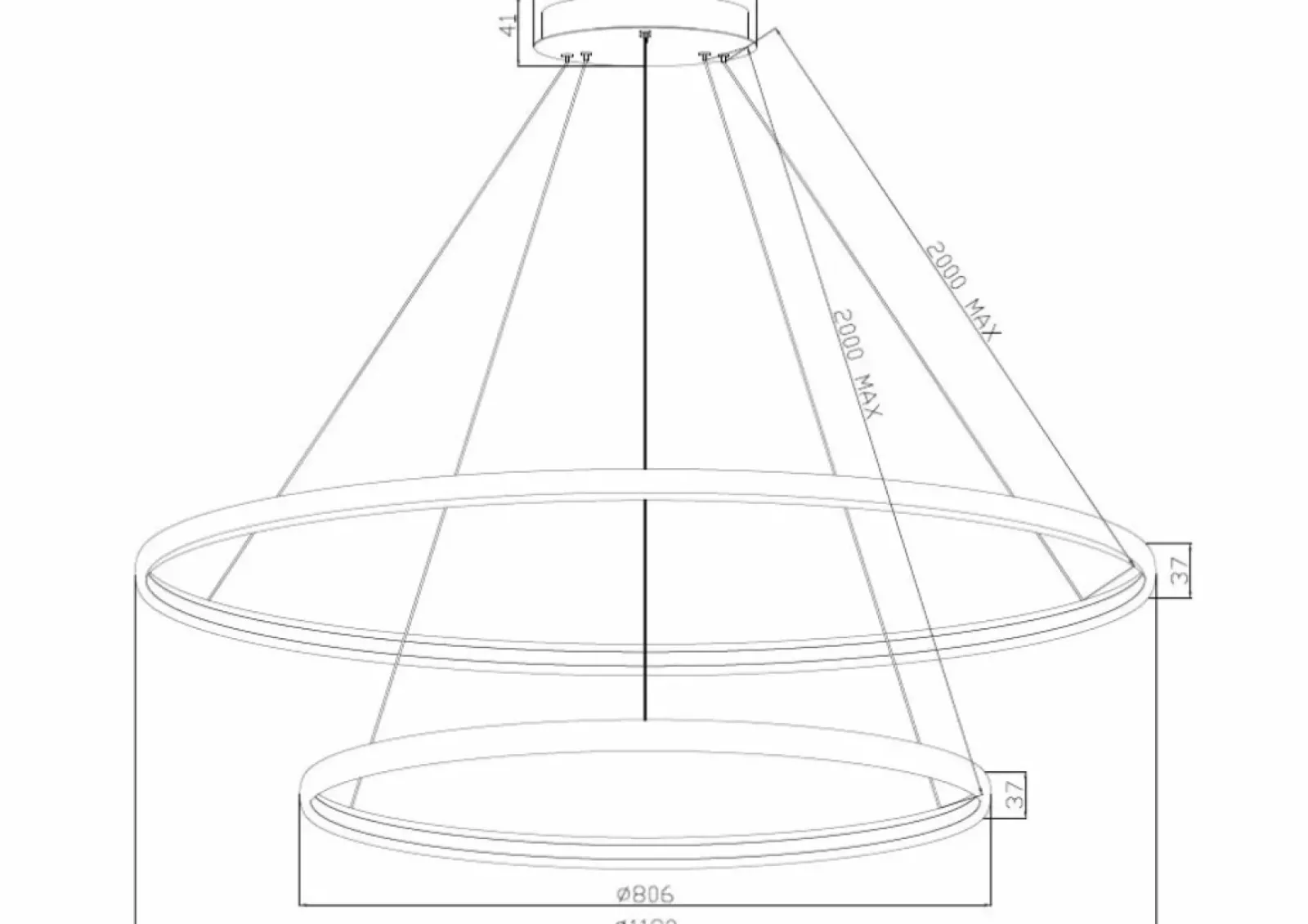 Sklep Kaja Podwójna czarna lampa LED PL210503-800+1200-BK CARLO | Kaja Best