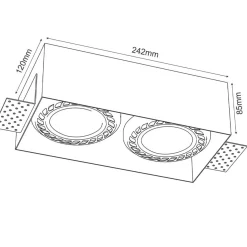 Sklep Kaja Podwójne oczko wpustowe 12x24,2cm GU10/ES111 ANT 3271 z serii CAGE* Oprawy Podtynkowe