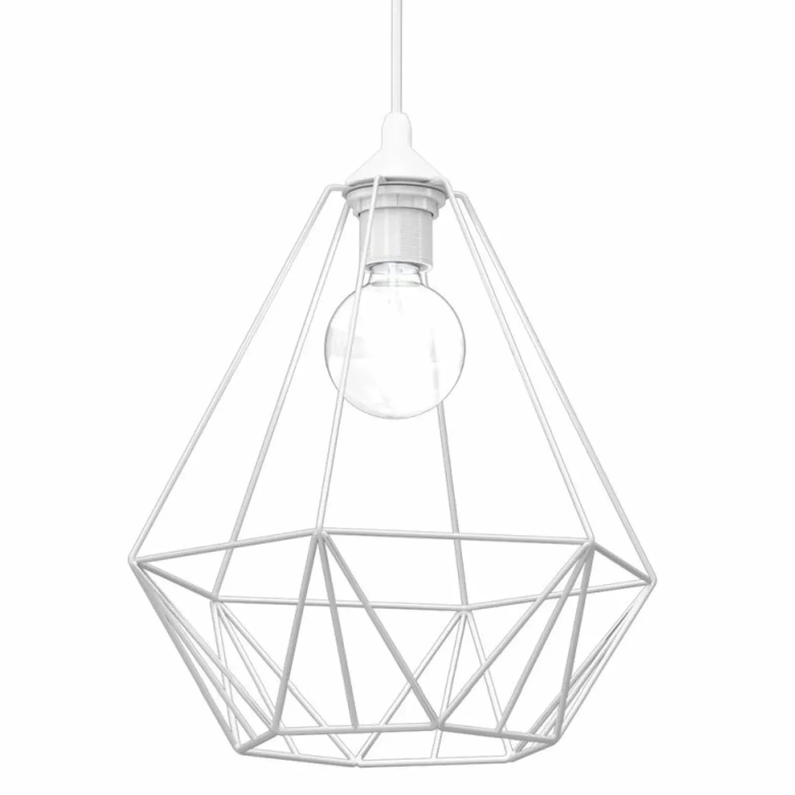 Sklep Kaja Pojedyncza, biała, druciana lampa wisząca MLP7212 BASKET | Kaja Store