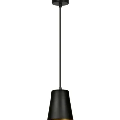 Sklep Kaja Pojedyncza czarno-złota lampa wisząca z kloszem 415/1 | Kaja Fashion