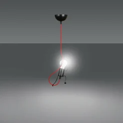 Sklep Kaja Pojedyncza czerwona lampa wisząca na duży gwint 537/1 | Kaja czerwony Outlet