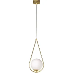 Sklep Kaja Pojedyncza łezka wisząca z kloszem K-4775 NEVE GOLD | Kaja Oświetlenie mosiądz Shop