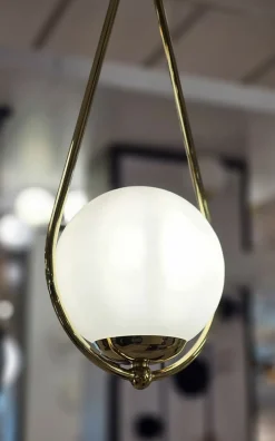 Sklep Kaja Pojedyncza łezka wisząca z kloszem K-4775 NEVE GOLD | Kaja Oświetlenie mosiądz Shop