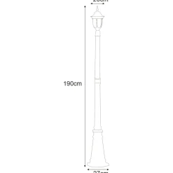 Sklep Kaja Pojedyncza lampa do ogrodu K-7007B/1N CZARNY/ZŁOTY VASCO | Kaja* Latarnie Ogrodowe|Lampy Ogrodowe Stojące