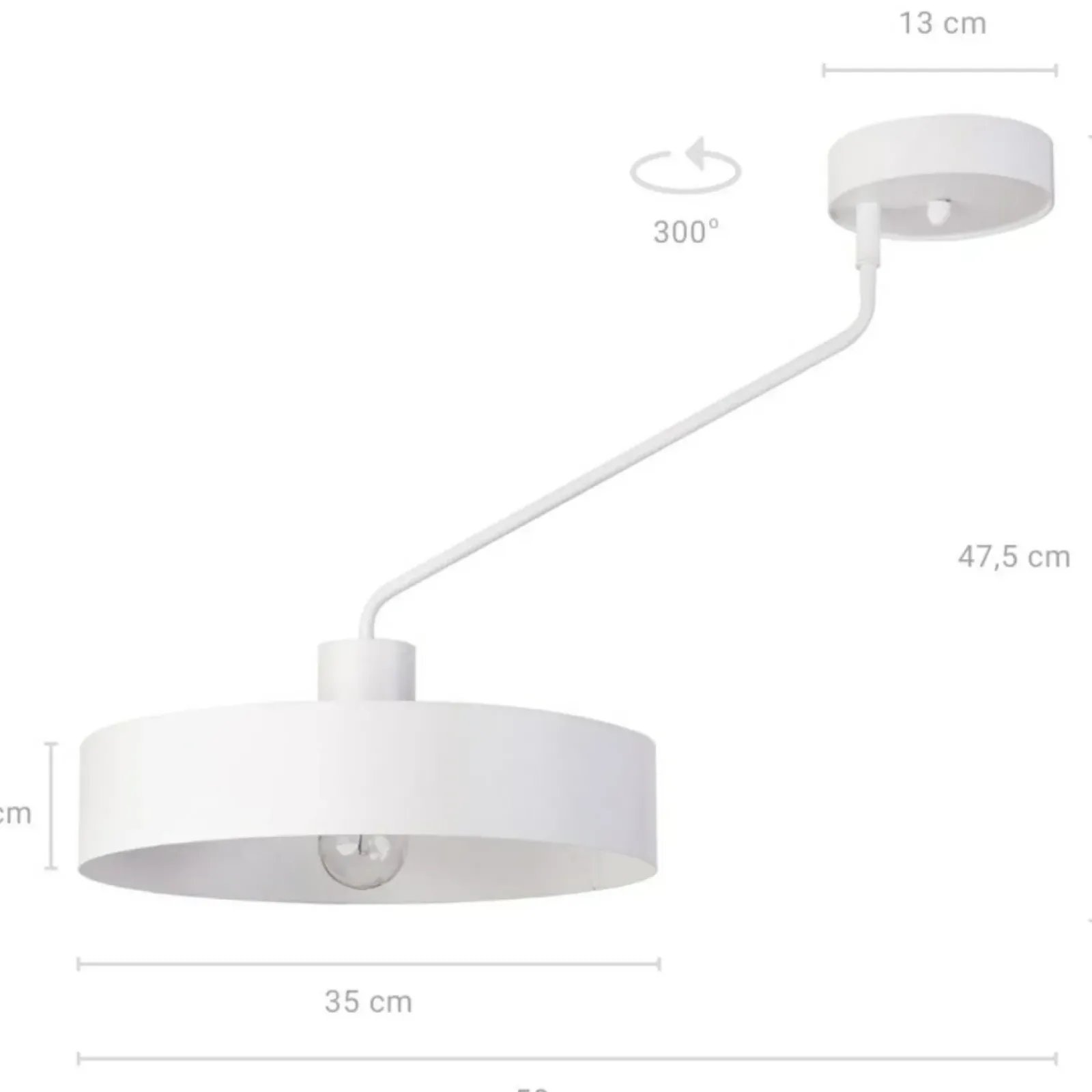 Sklep Kaja Pojedyncza lampa sufitowa na sztywnym wysięgniku SIG 31530 JUMBO biały Flash Sale