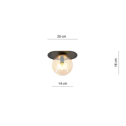 Sklep Kaja Pojedyncza lampa sufitowa z ciepłym kloszem 1120/1 PLAZA | Kaja* Plafony Nowoczesne