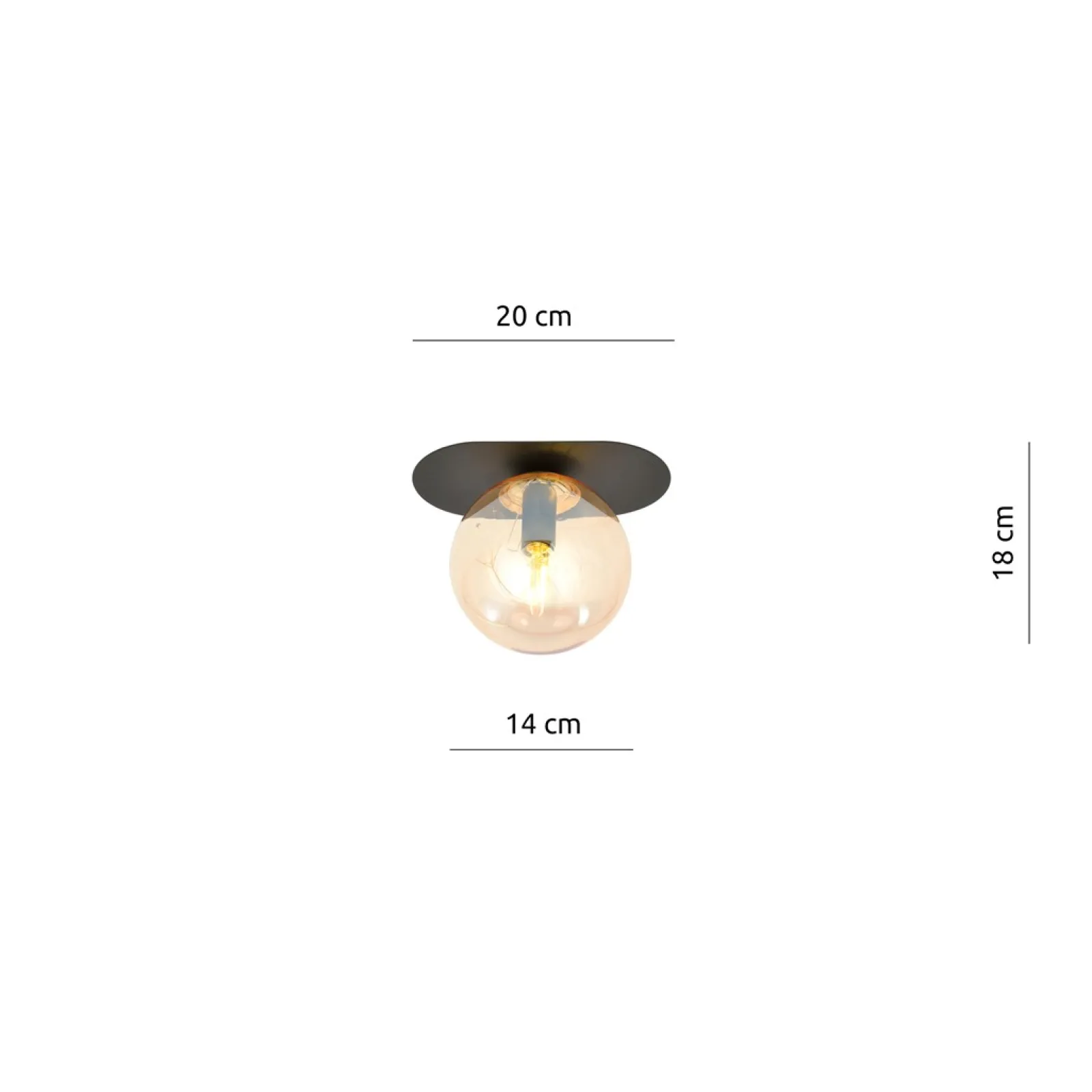 Sklep Kaja Pojedyncza lampa sufitowa z ciepłym kloszem 1120/1 PLAZA | Kaja* Plafony Nowoczesne