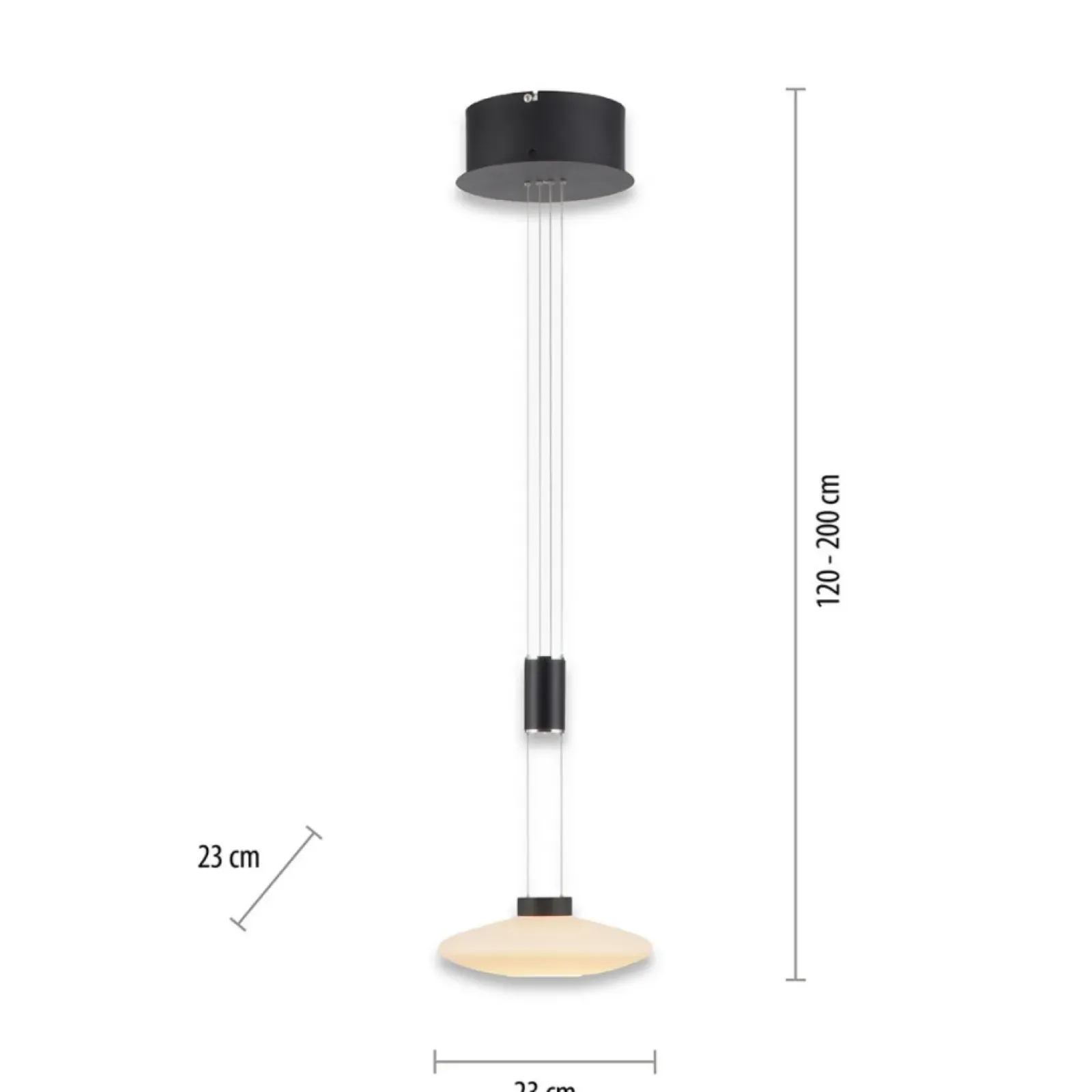 Sklep Kaja Pojedyncza lampa wisząca LED z pamięcią 2080-18 z serii LAUTADA | Kaja czarny Cheap