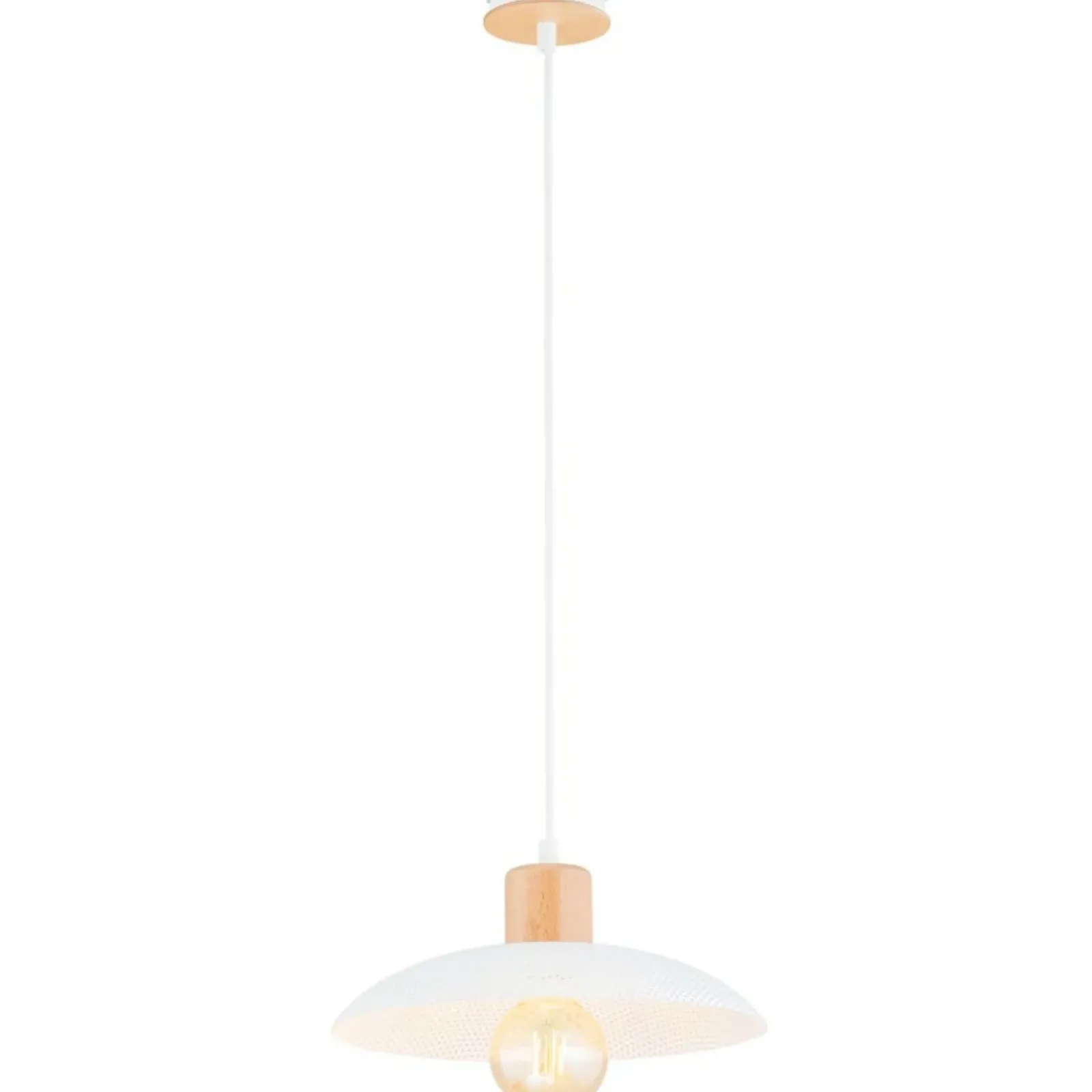 Sklep Kaja Pojedyncza lampa wisząca z drewnem 1319/1 KOBE | Kaja Oświetlenie biały Sale