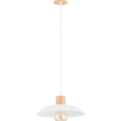 Sklep Kaja Pojedyncza lampa wisząca z drewnem 1319/1 KOBE | Kaja Oświetlenie biały Sale
