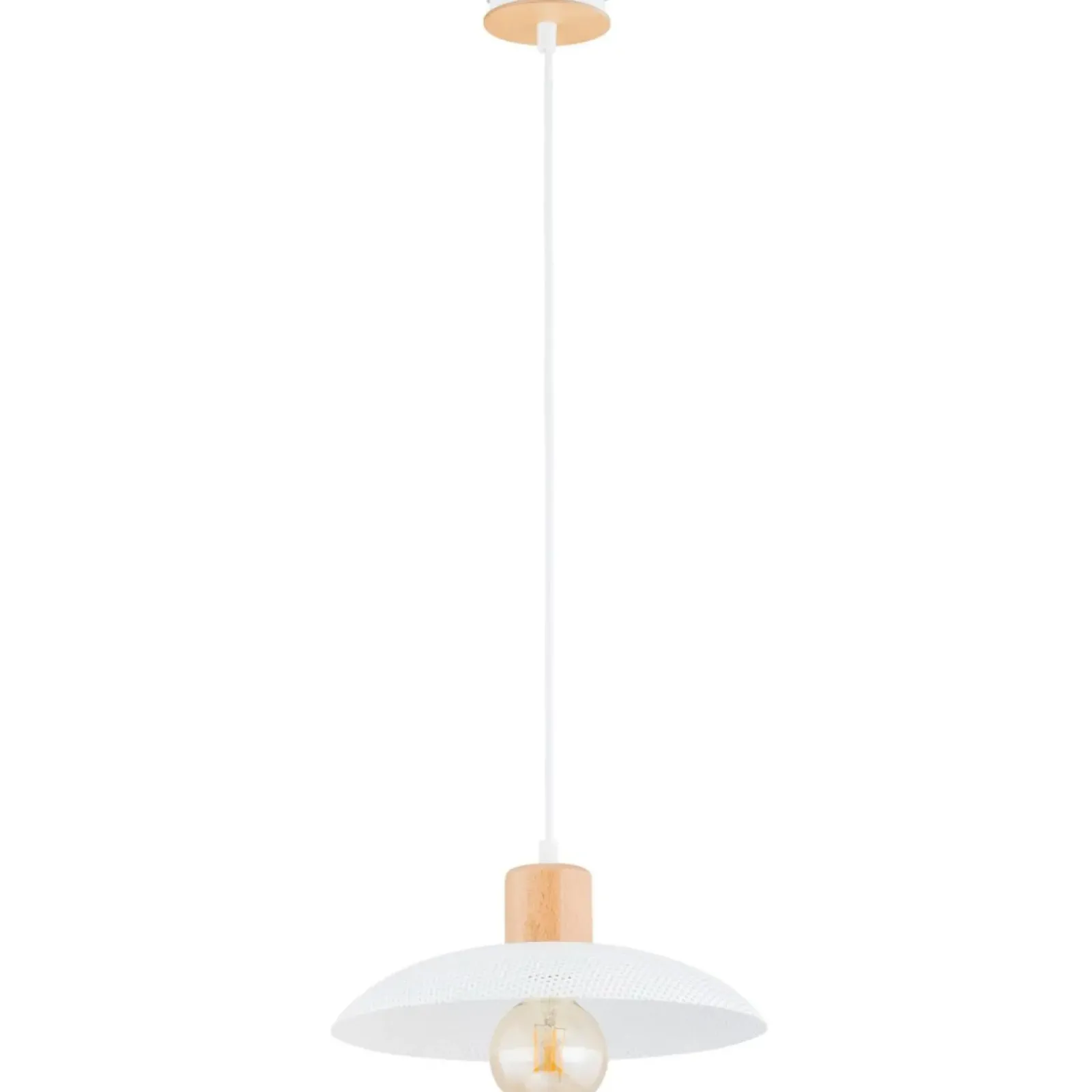 Sklep Kaja Pojedyncza lampa wisząca z drewnem 1319/1 KOBE | Kaja Oświetlenie biały Sale