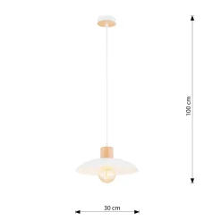 Sklep Kaja Pojedyncza lampa wisząca z drewnem 1319/1 KOBE | Kaja Oświetlenie biały Sale