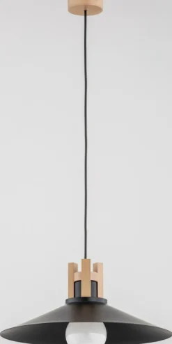 Sklep Kaja Pojedyncza lampa wisząca z elementami z drewna AL 60945 | Kaja Shop