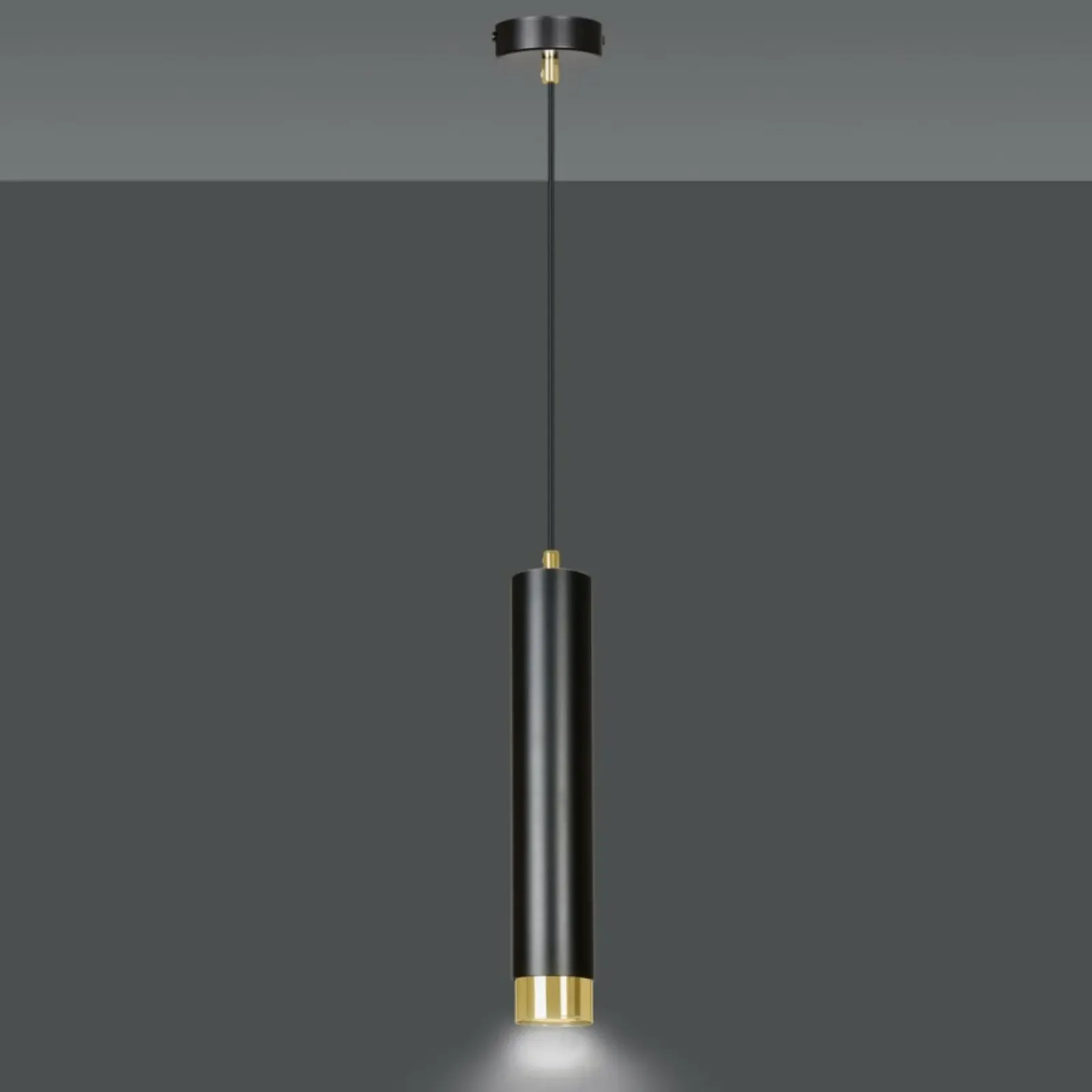 Sklep Kaja Pojedyncza lampa wisząca ze złotym elementem 644/1 | Kaja Oświetlenie Fashion