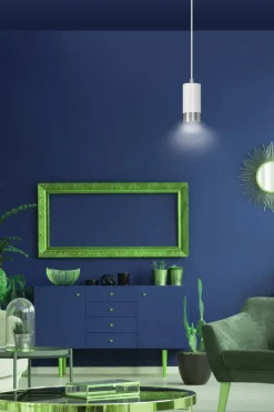 Sklep Kaja Pojedyncza lampa wisząca ze srebrnym zdobieniem 814/1 | Kaja Store