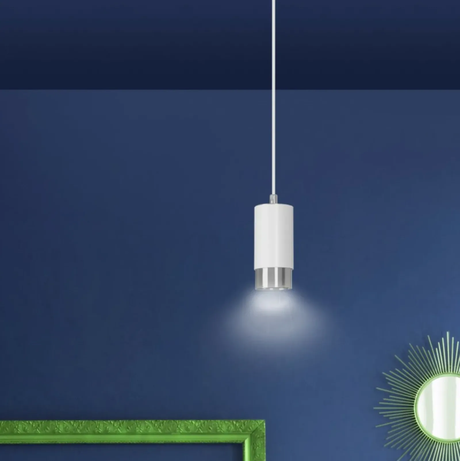 Sklep Kaja Pojedyncza lampa wisząca ze srebrnym zdobieniem 814/1 | Kaja Store