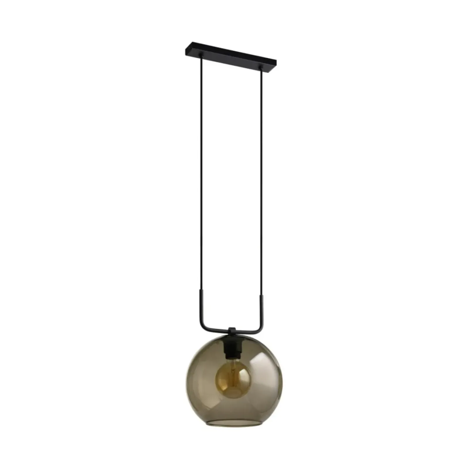 Sklep Kaja Pojedyncza lampa wisząca z dymionym kloszem 9364 | Kaja Oświetlenie czarny Shop