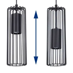 Sklep Kaja Pojedyncza lampa wisząca z drucianym kloszem K-4930 | Kaja Oświetlenie czarny Discount