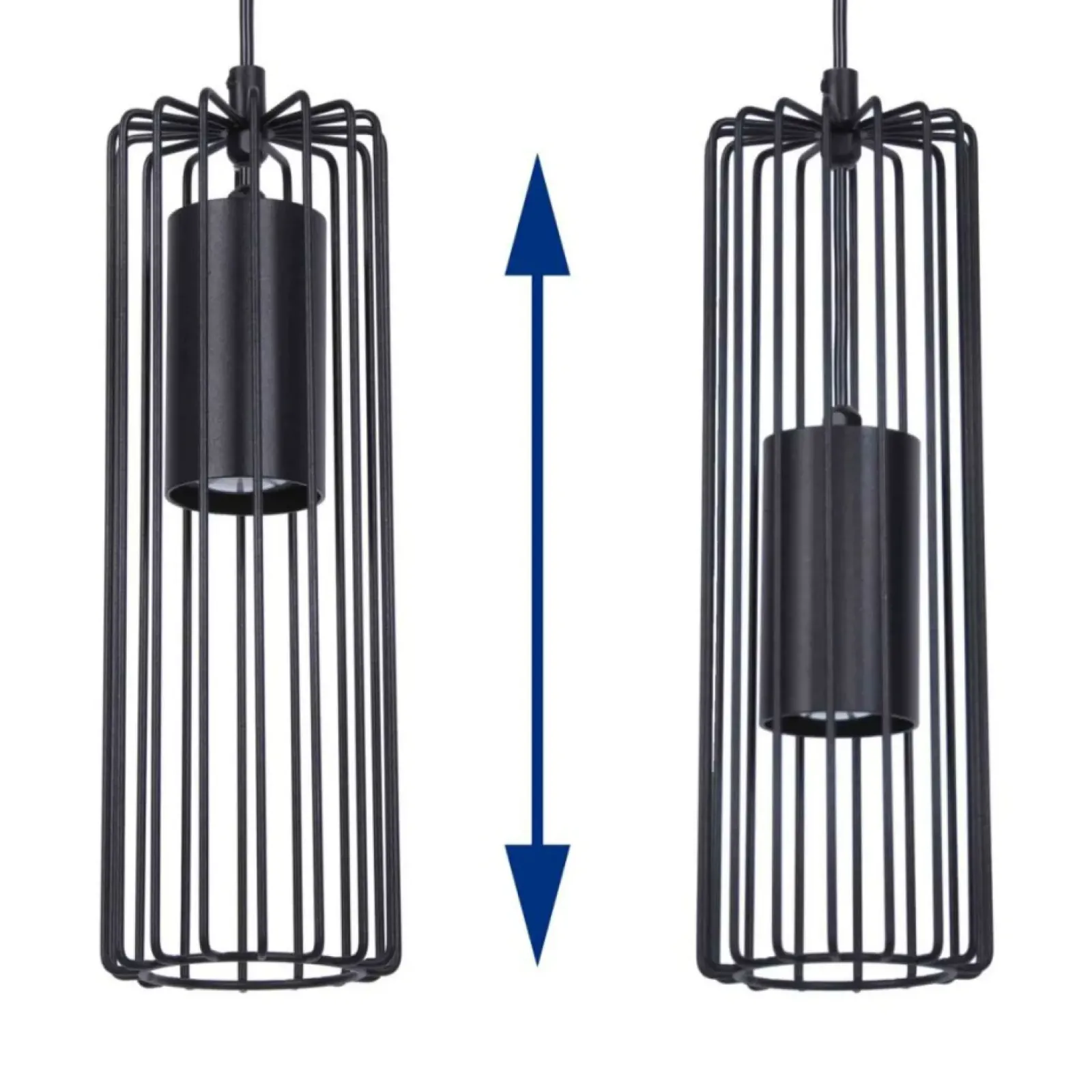 Sklep Kaja Pojedyncza lampa wisząca z drucianym kloszem K-4930 | Kaja Oświetlenie czarny Discount