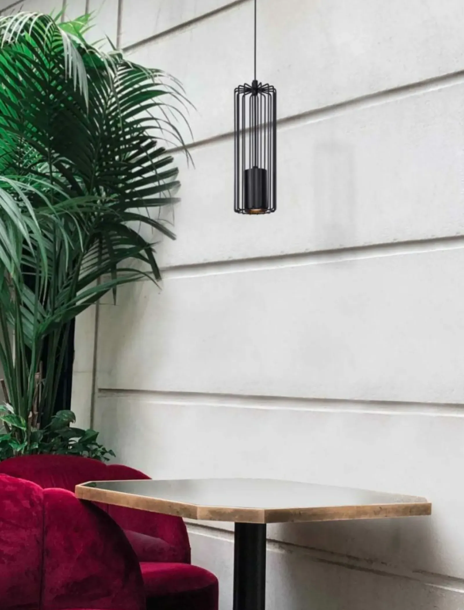 Sklep Kaja Pojedyncza lampa wisząca z drucianym kloszem K-4930 | Kaja Oświetlenie czarny Discount