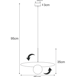 Sklep Kaja Pojedyncza lampa wisząca z regulowaną tarczą K-5382 z serii FERMI Store
