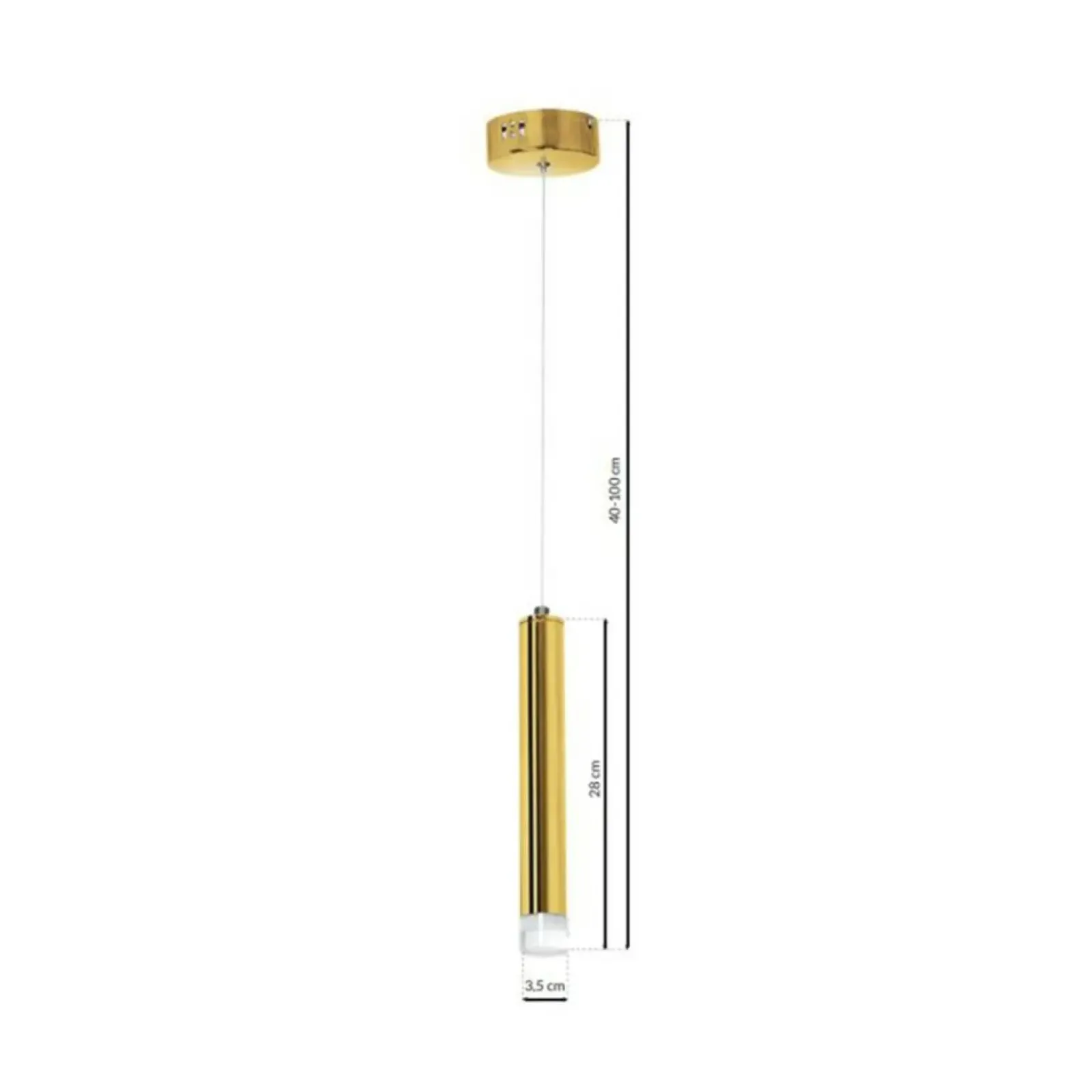 Sklep Kaja Pojedyncza lampa wisząca, złota, ledowa tuba ML5713 z serii GOLDIE | Kaja Oświet Store