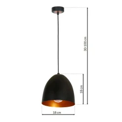 Sklep Kaja Pojedyncza lampa wisząca z czarnym kloszem MLP5587 z serii VEGAS | Kaja Oświetle Cheap