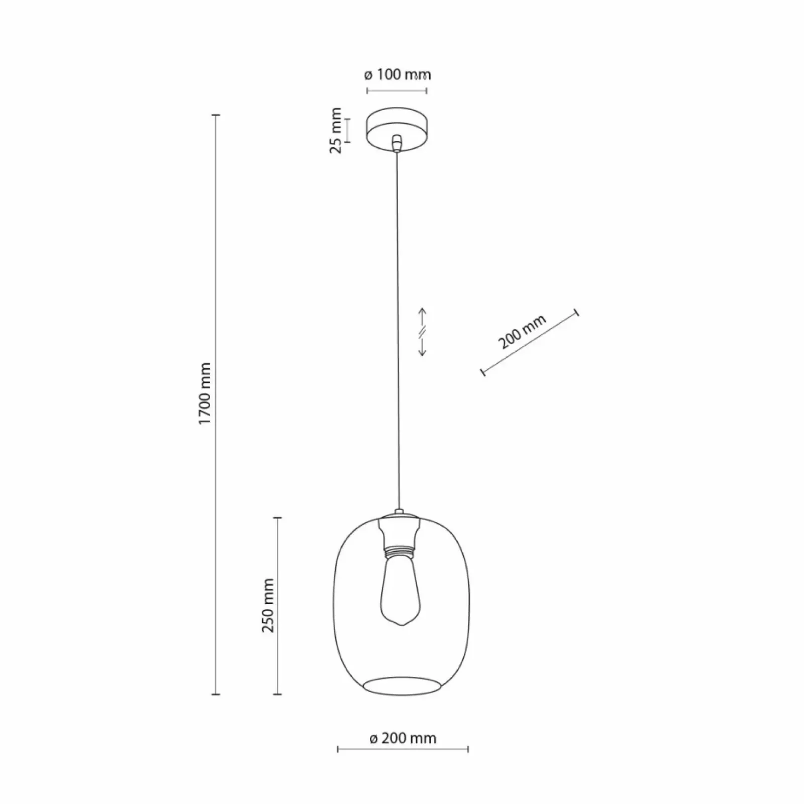 Sklep Kaja Pojedyncza lampa wisząca z ciepłym kloszem TK 4338 ELIO | Kaja Cheap
