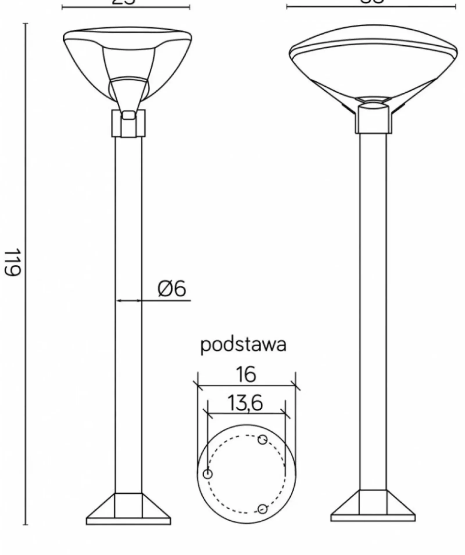 Sklep Kaja Pojedyncza, modernistyczna lampa ogrodowa TEO 2 z serii TEO | Kaja Oświetlenie* Lampy Ogrodowe Stojące