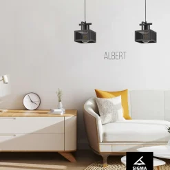 Sklep Kaja Pojedynczy, industrialny zwis nad blat kuchenny SIG 32177 ALBERT czarny Sale