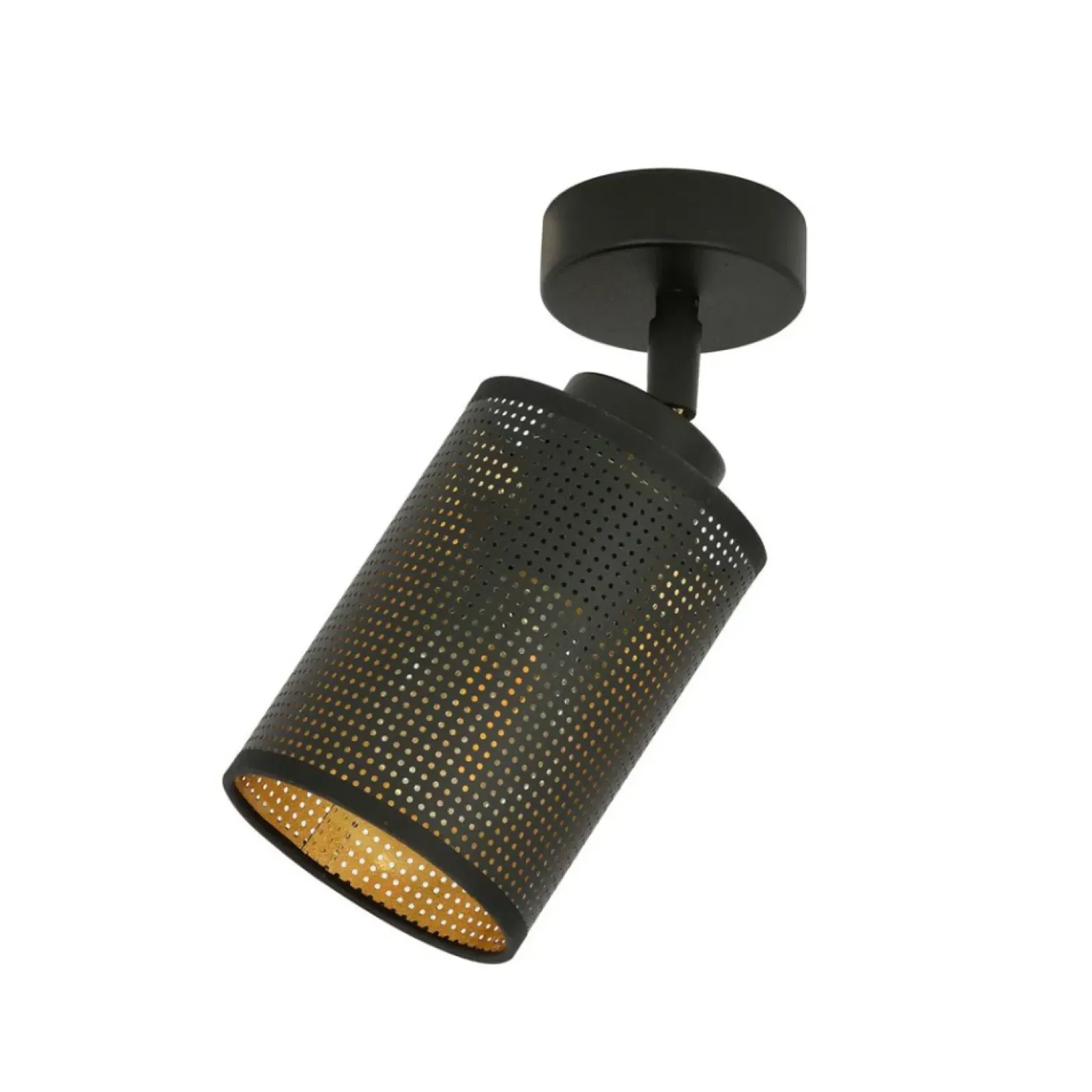 Sklep Kaja Pojedynczy reflektor z czarno-złotym abażurem 1152/1 BRONX | Kaja czarny Store