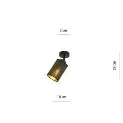 Sklep Kaja Pojedynczy reflektor z czarno-złotym abażurem 1152/1 BRONX | Kaja czarny Store